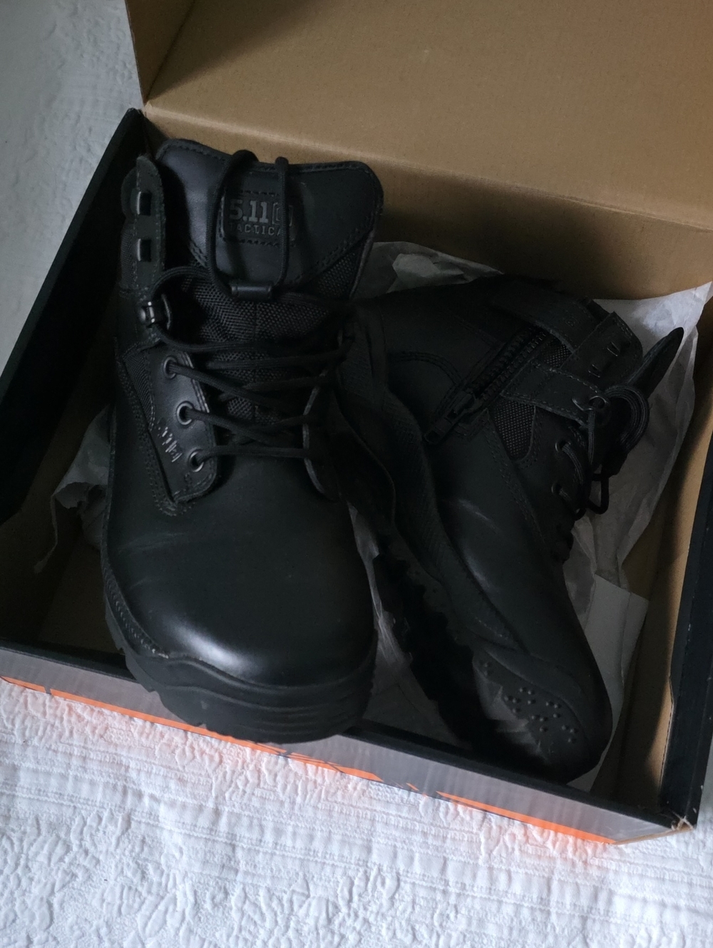 5.11 Tactical Men's Black Zipper Lace-Up Tactical Boots